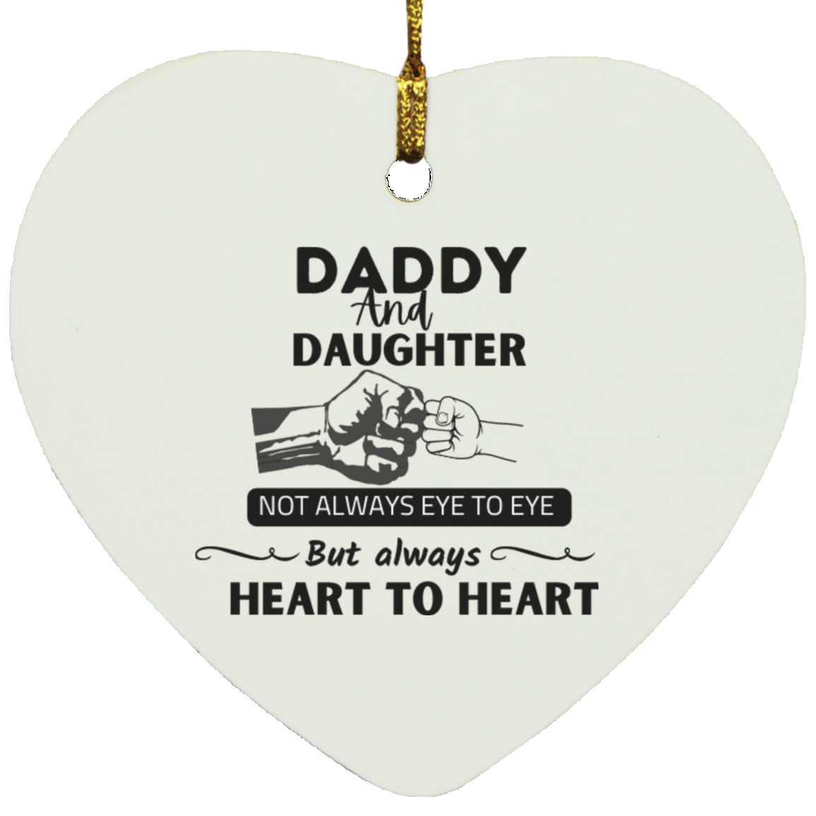 Daddy and Daughter Heart Ornament