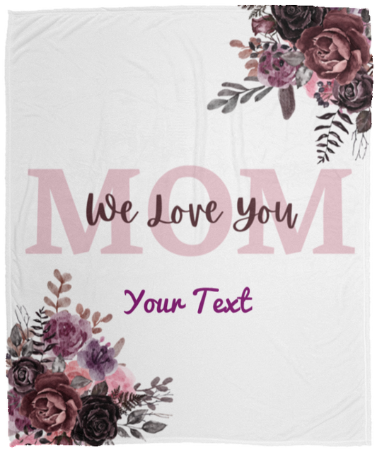 Customize name MOM Plush Fleece Blanket - 50x60