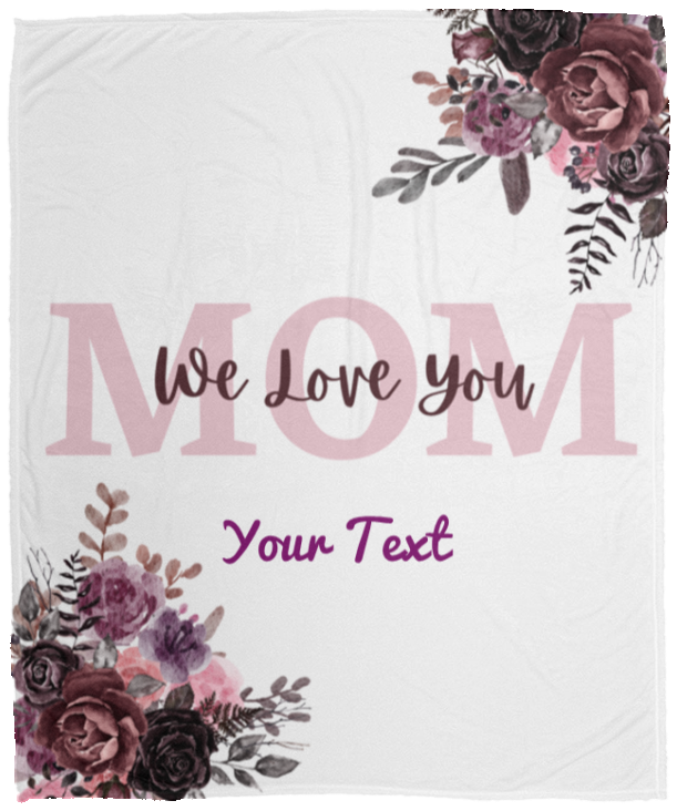 Customize name MOM Plush Fleece Blanket - 50x60