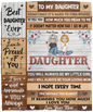 Customize NAME To my Daughter  Plush Fleece Blanket - 50x60