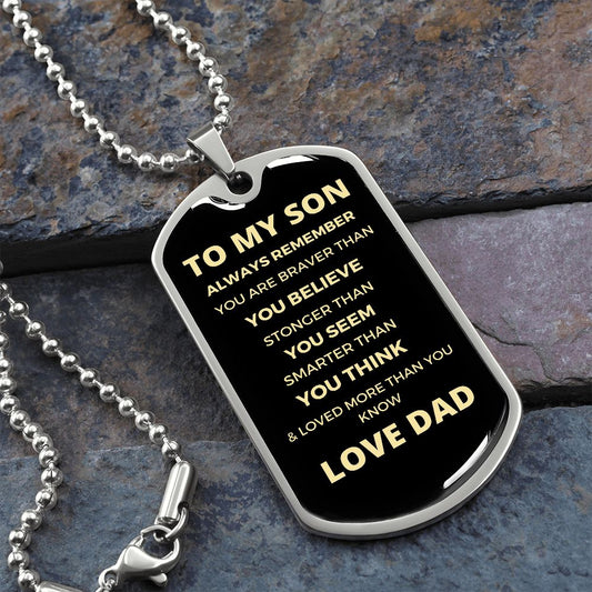 TO MY SON DOG TAG