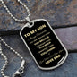 TO MY SON DOG TAG LOVE DAD