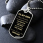 TO MY SON DOG TAG LOVE DAD