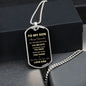 TO MY SON DOG TAG LOVE DAD