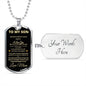 TO MY SON DOG TAG NECKLACE LOVE MOM