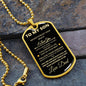 TO MY SON DOG TAG NECKLACE LOVE DAD