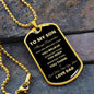 TO MY SON DOG TAG LOVE DAD