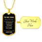 TO MY SON DOG TAG LOVE DAD