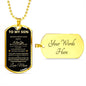 TO MY SON DOG TAG NECKLACE LOVE MOM