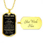 TO MY SON DOG TAG NECKLACE LOVE DAD