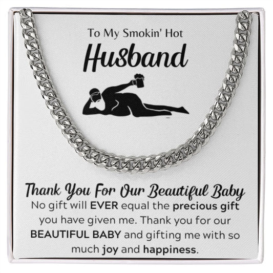 Husband Cuban link chain Necklace, BABY GIFT