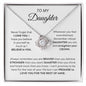 TO MY DAUGHTER LOVE KNOT KNECKLACE