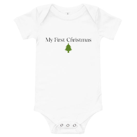 my first christmas Baby short sleeve one piece