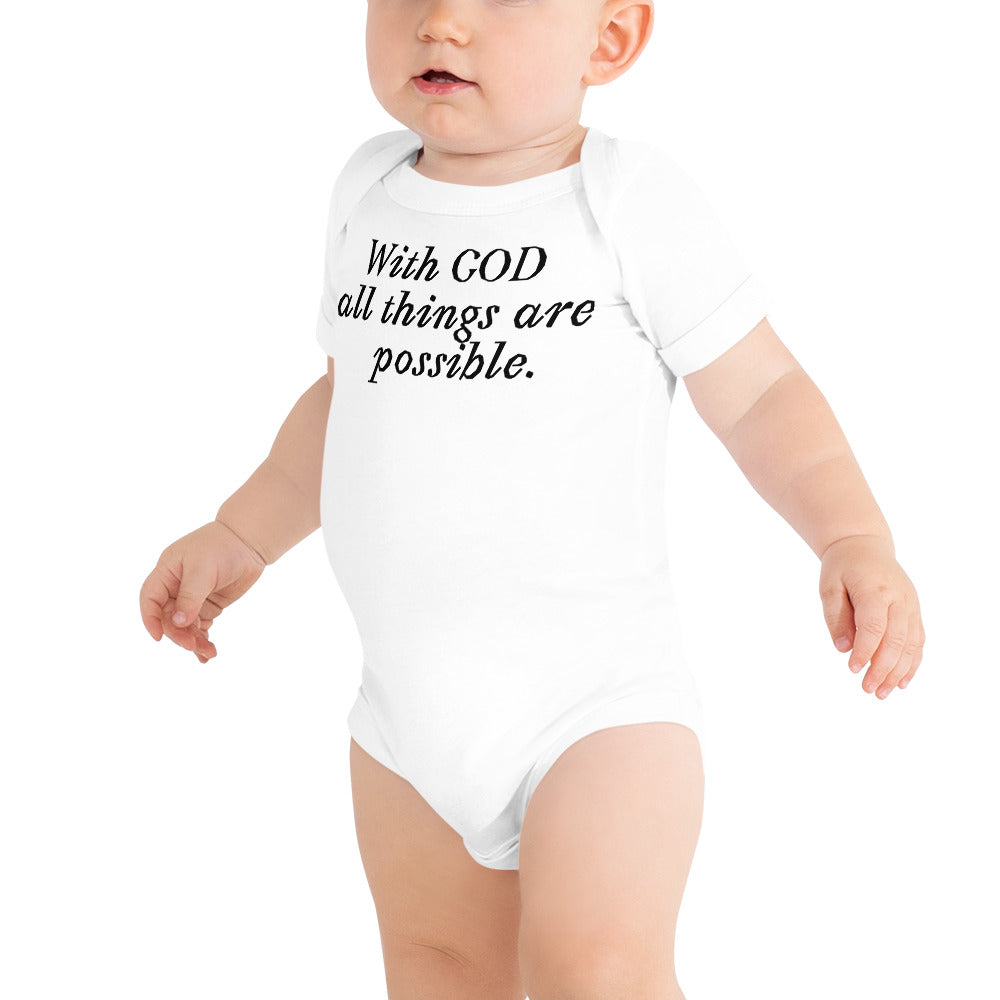 With GOD Baby short sleeve one piece