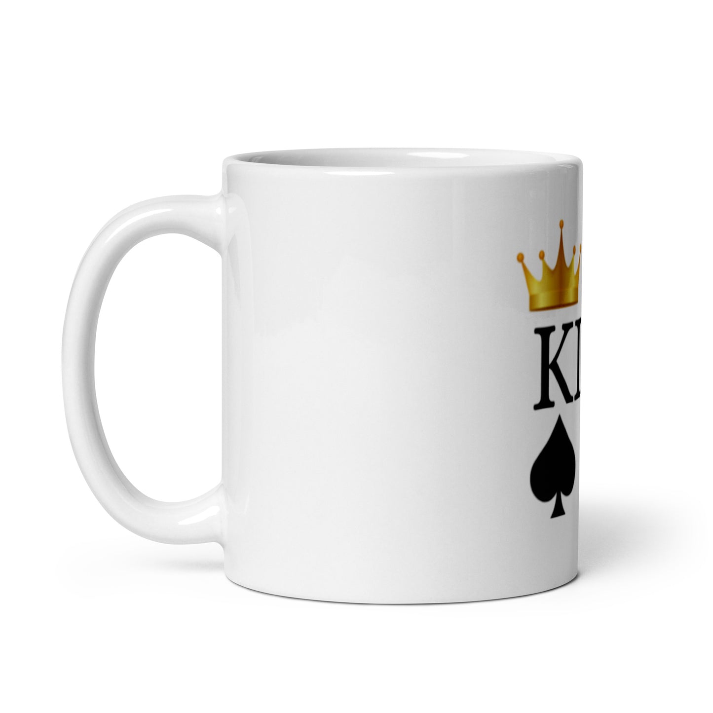 KING White glossy mug