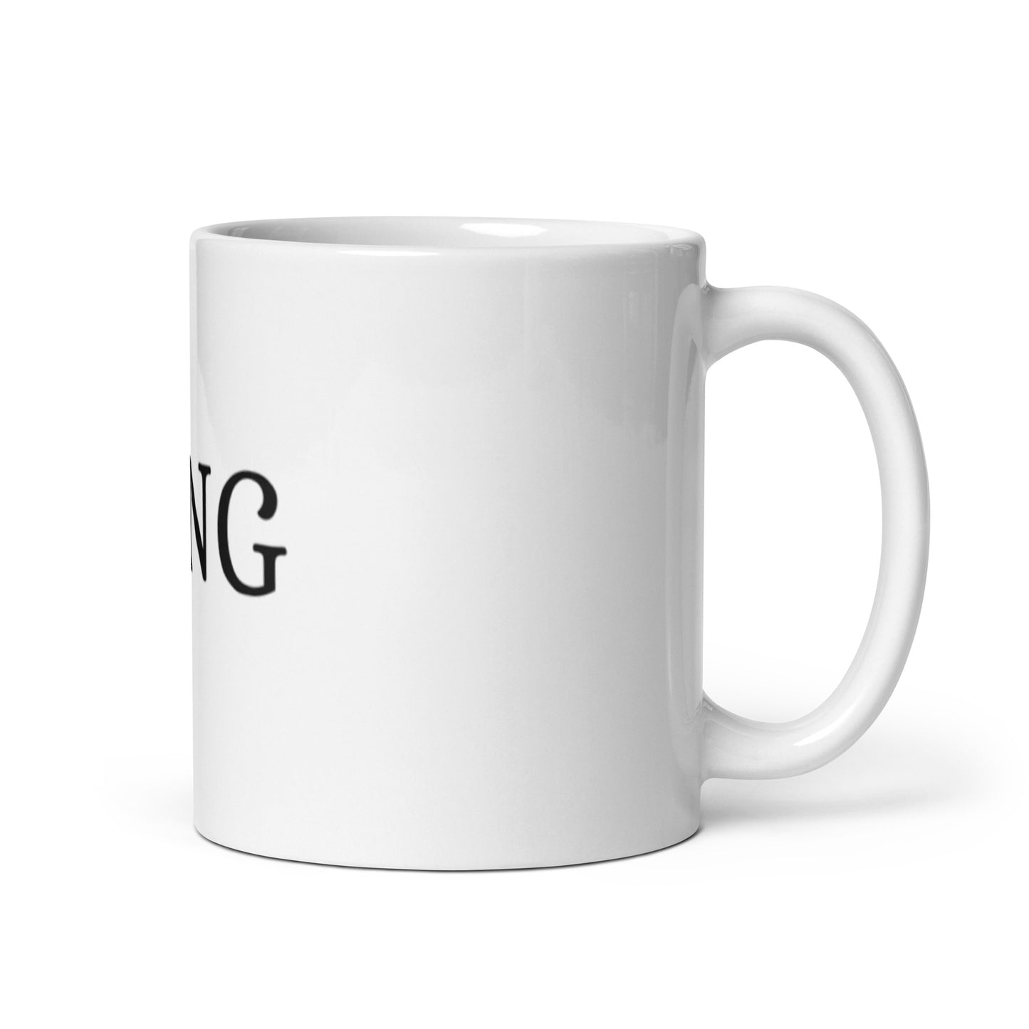 KING White glossy mug